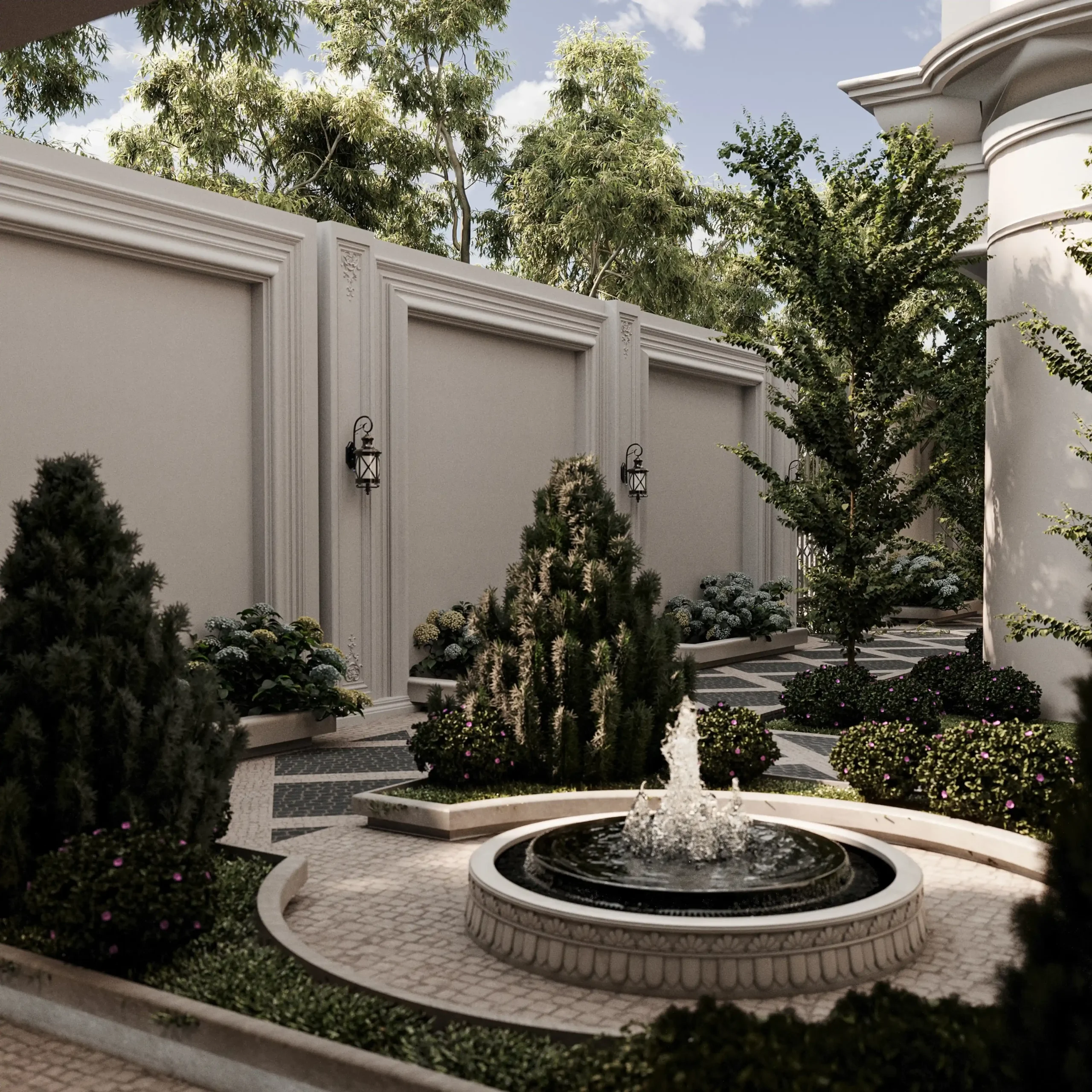 Modern luxury تصميم المسطحات الخضراء project preview