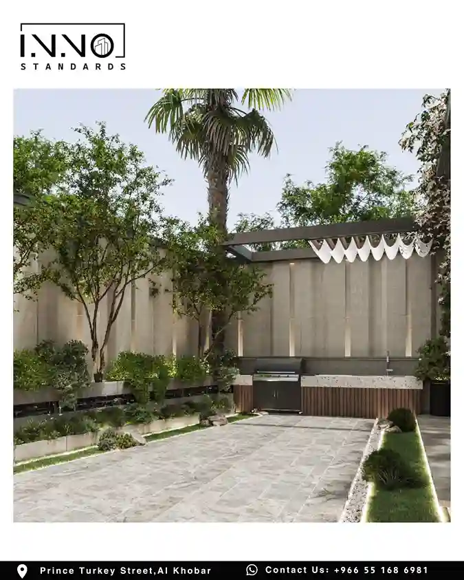 تصميم مسطحات خضراء مودرن لفيلا سكنية في حي الراكة الشمالية، الخبر - 796 متر مربع