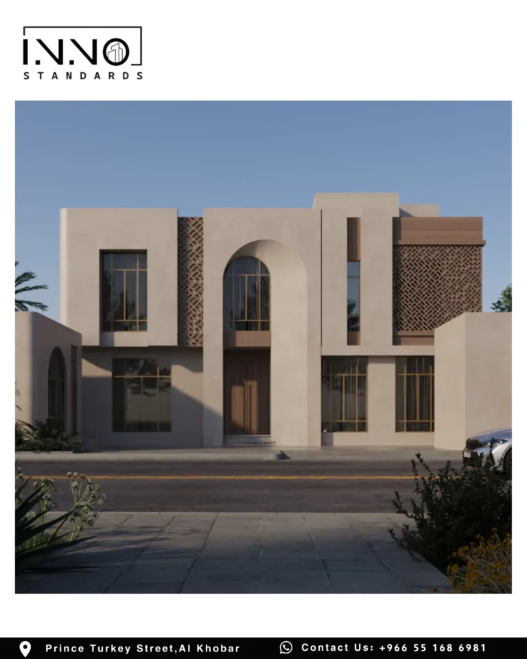 فيلا سكنية بطراز عمارة الساحل الشرقي في حي الصدفة، الخبر - تصميم معماري 518 متر مربع