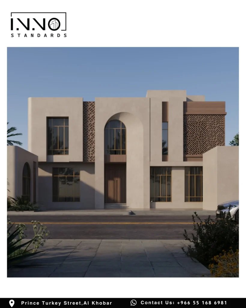 فيلا سكنية بطراز عمارة الساحل الشرقي في حي الصدفة، الخبر - تصميم معماري 518 متر مربع