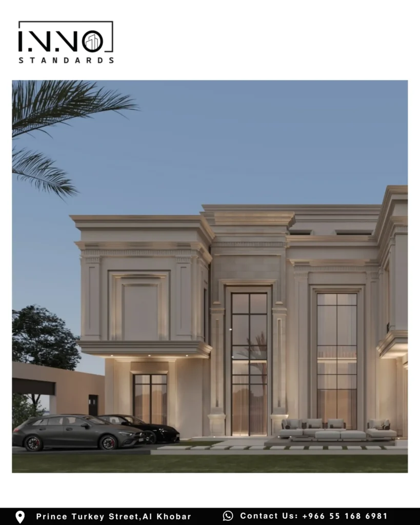 فيلا سكنية نيوكلاسيك في حي أجيال - أرامكو، الخبر - تصميم معماري 523 متر مربع