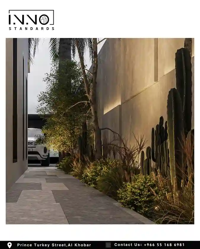 تصميم حدائق مودرن لفيلا سكنية في حي السد، الدوحة - 750 متر مربع